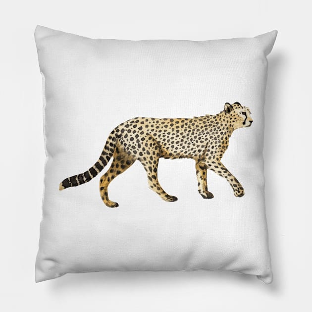 Cheetah Watercolor Pillow by AnaAnaDesign