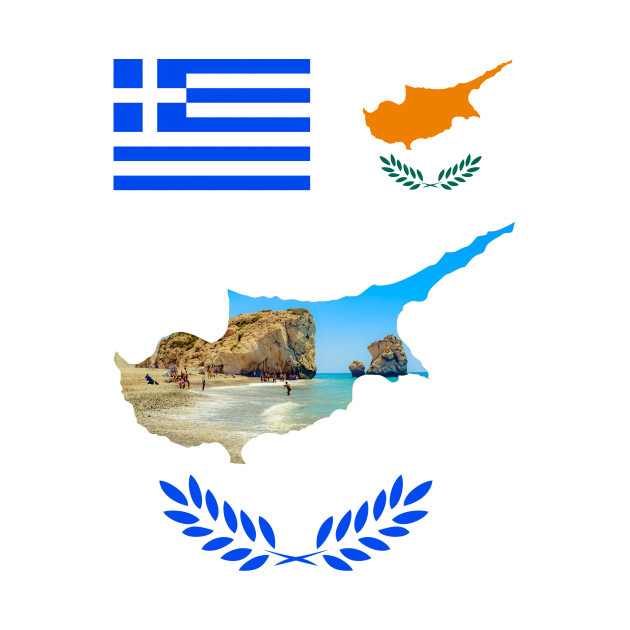 Greece & Cyprus Flag - Petra Tou Romiou by Polis