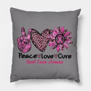 Peace Lover Cure Breast Cancer Awareness Pillow