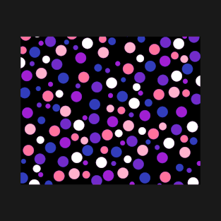 Genderfluid Pride Simple Floating Varied Dots Pattern T-Shirt