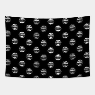 Chess Logo in Black and White Pattern Tapestry