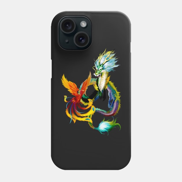 Phoenix And Dragon Battle To The Death Phone Case by Atteestude