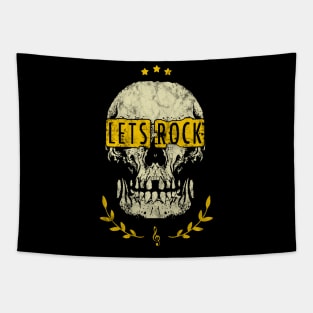 Rock and roll skull Tapestry