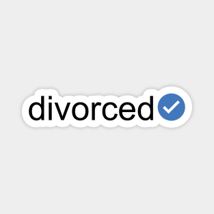 Verified Divorced (Black Text) Magnet