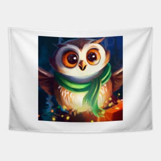Cute Owl Drawing Tapestry
