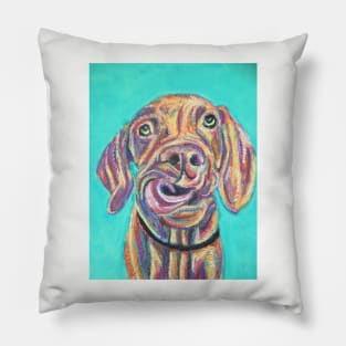 Colourful Vizsla puppy Pillow