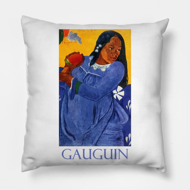 Woman with a Mango by Paul Gauguin Pillow by Naves