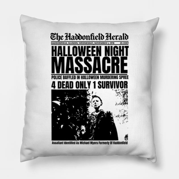 Halloween Night Massacre Pillow by CosmicAngerDesign