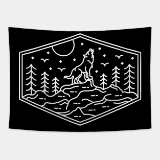 Full Wolf Moon 3 Tapestry