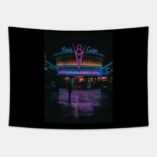 Neon Flas Cafe Tapestry