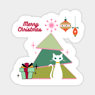 Atomic Kitty Christmas Magnet