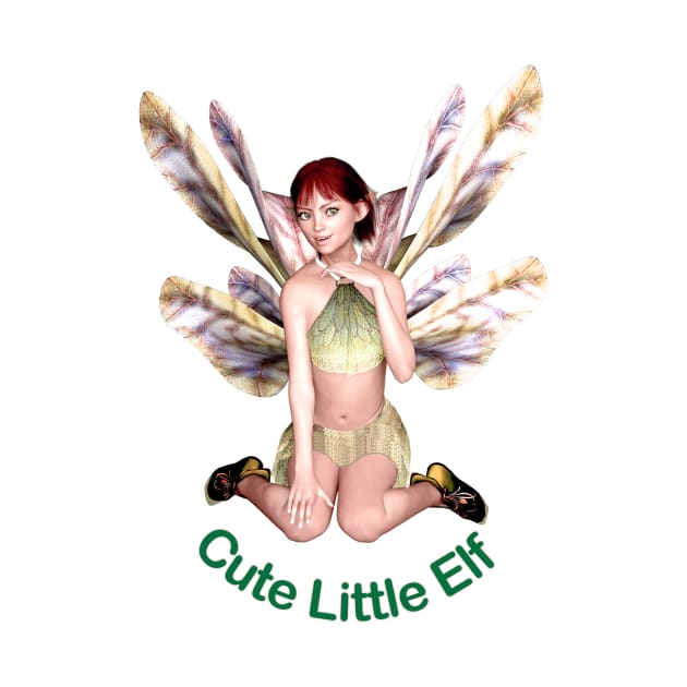 Cute little elf fairy faerie girl butterfly wings happy by Fantasyart123