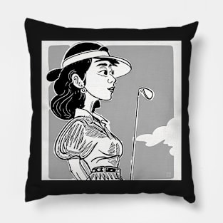 Woman Golfer Pillow