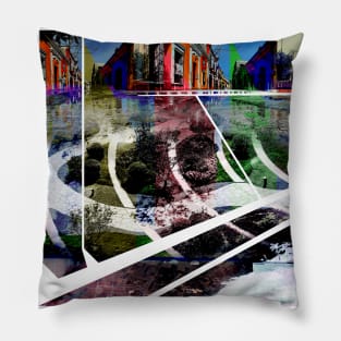 maza in city mapping park landscape collage Pillow