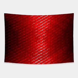 Red Skin 3D Hexagons Pattern Tapestry