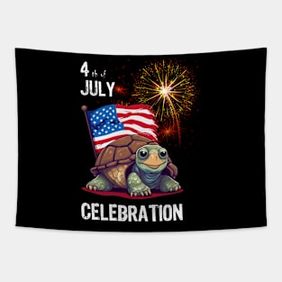 Turtle 4th of July Celebration Tapestry