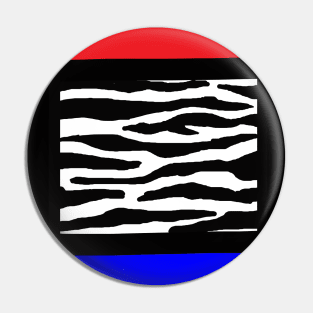 RED AND  BLUE  ZEBRA  abstract Pin