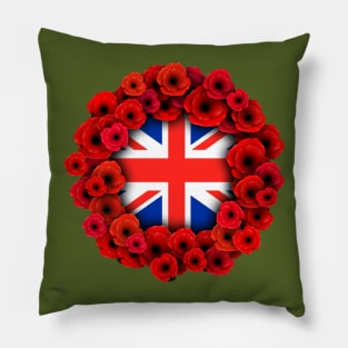 World War 1 Centennial Poppy Wreath Pillow