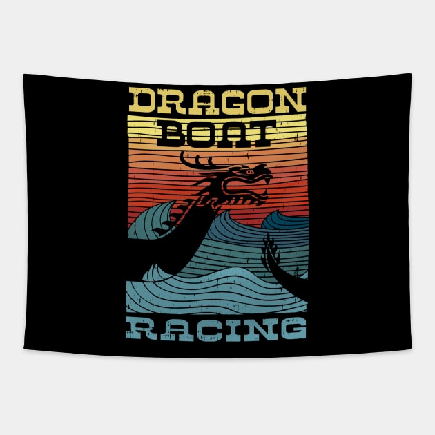 Dragon Boat Racing Retro Look Tapestry by MarkusShirts