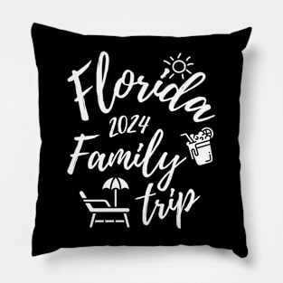 Florida Family Trip 2024 Vacation Fun Matching Group Design Pillow