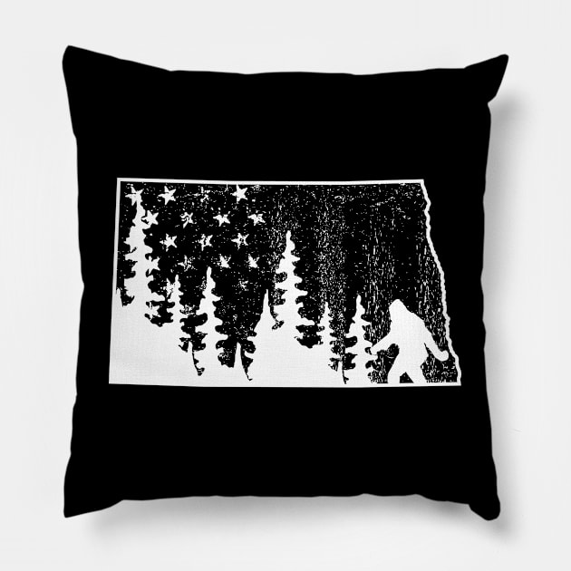 North Dakota Bigfoot Pillow by Tesszero