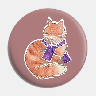 Watercolour Maine Coon cat Pin