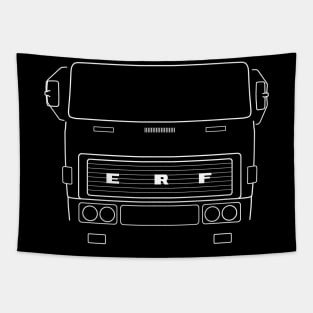 Classic ERF C Series heavy lorry white outline graphic Tapestry