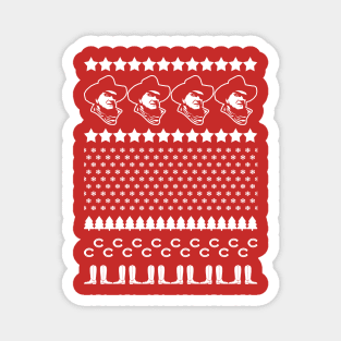 Rooster Christmas Jumper Pattern Magnet