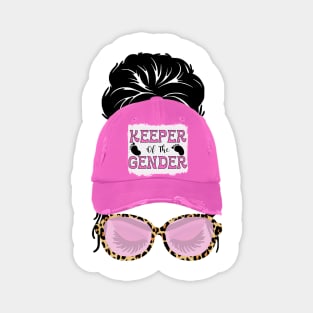 Messy Bun Keeper of the Gender Ready to Press - Messy Bun With Hat and Sunglasses Magnet