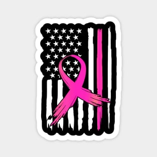 Ribbon Flag USA American Breast Cancer Awareness Magnet