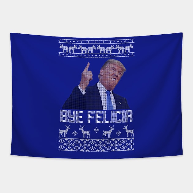 Goodbye Trump Christmas Sweater 2020 Tapestry by stickerfule