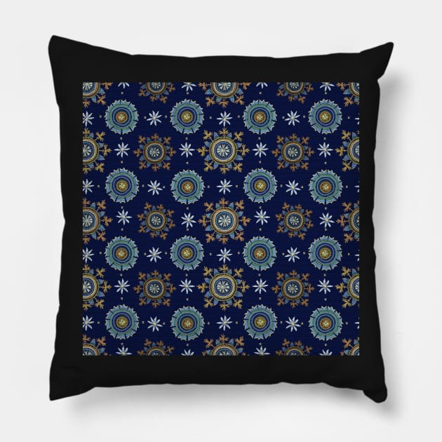 Byzantine blue Empire Pillow by SumiIllustrator