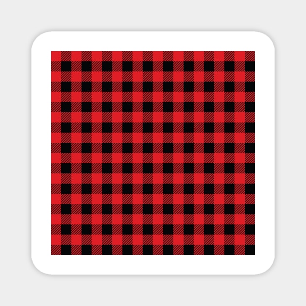 Red and Black Buffalo Plaid Magnet by designminds1