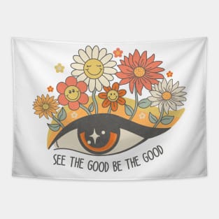See the Good Eye with Flower Tapestry