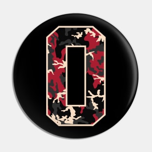 Initial Capital Letter O Camo Alphabet Gift Women Men Pin