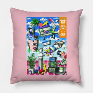 M U S I C (VAPORWAVE PIECE) Pillow