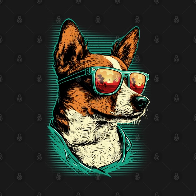 Jack Russell Terrier dog wearing sunglasses by Juka