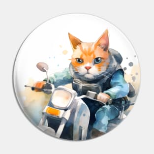 Cat Biker Pin