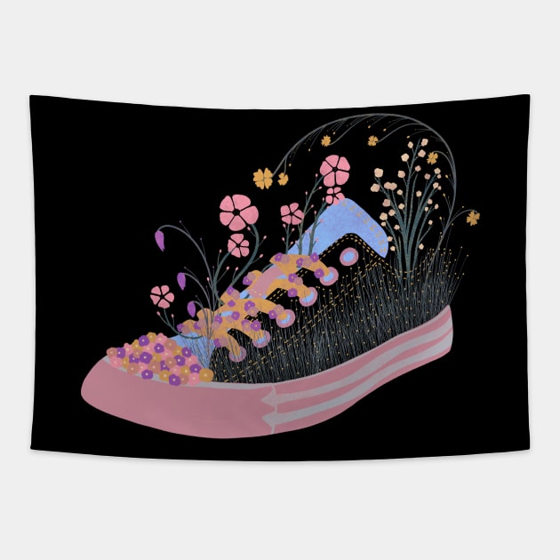 Converse in Bloom - multi Tapestry by The3rdMeow