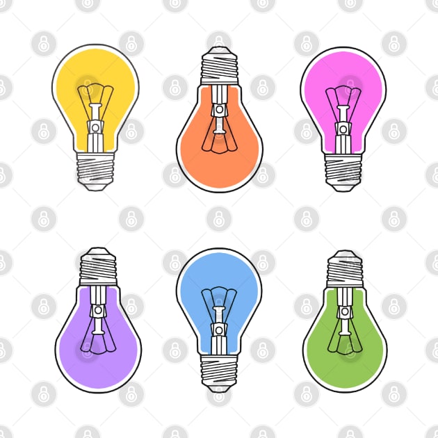 lightbulb rainbow design by weilertsen