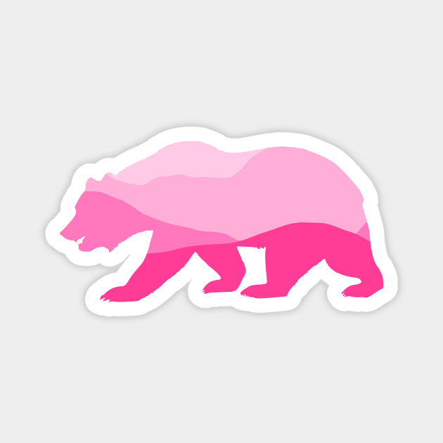 pink mountain bear Magnet by artirio