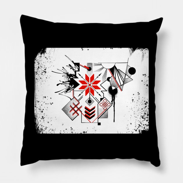 Belarusian ornament Pillow by BSKR