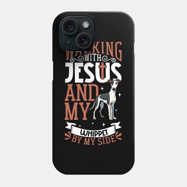 Jesus and dog - Whippet Phone Case by Modern Medieval Design