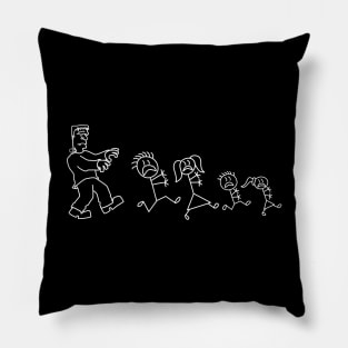 Frankenstein chases stick family Pillow