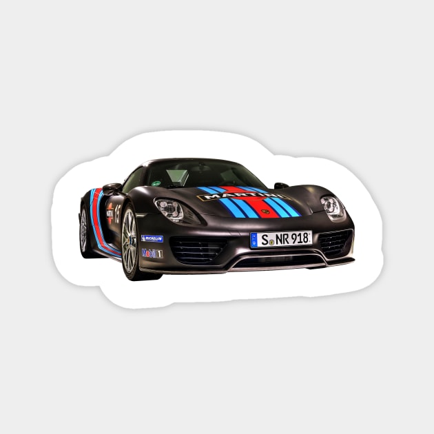 Porsche 918 Spyder - Porsche Museum Magnet by holgermader