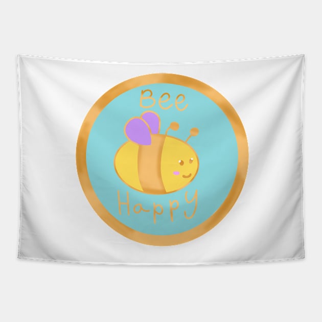 Bee Happy Tapestry by Thedisc0panda