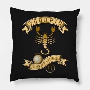 Zodiac Scorpio-October 23 to November 21-Vintage Pillow