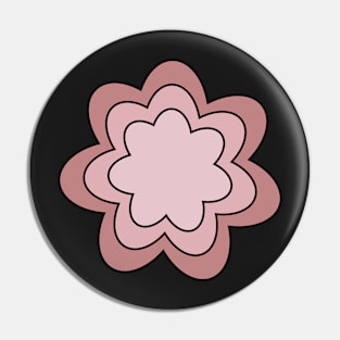 Retro, Groovy, Trendy Pink Flower Designs Pin