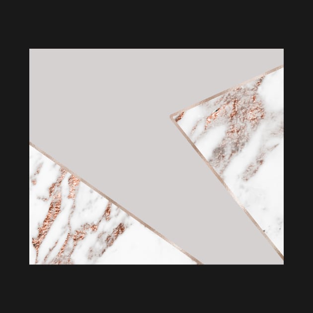 Geometric grey - rose gold marble by marbleco