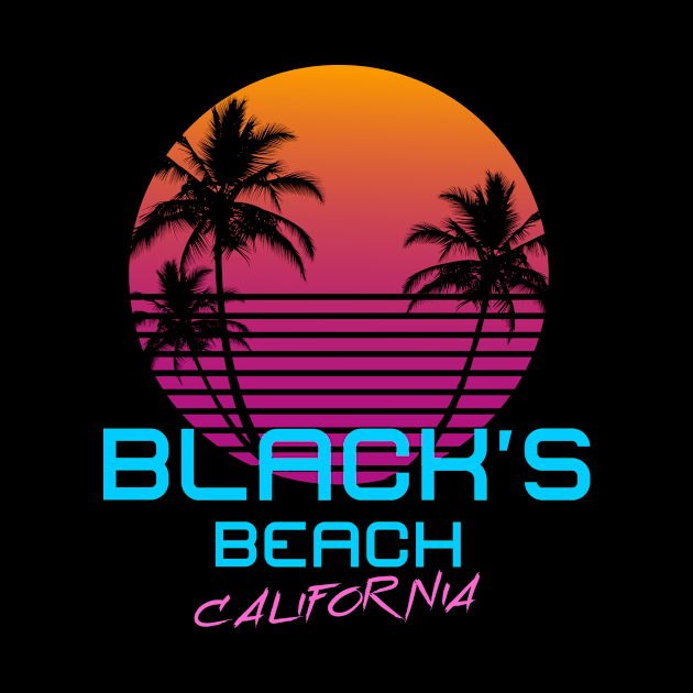 Black's Beach California Retro 80's by OCSurfStyle